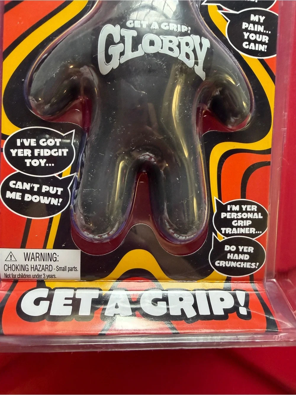 New Schylling Globby Black Squishy Stress Relief Fidget Toy Get a Grip 5+